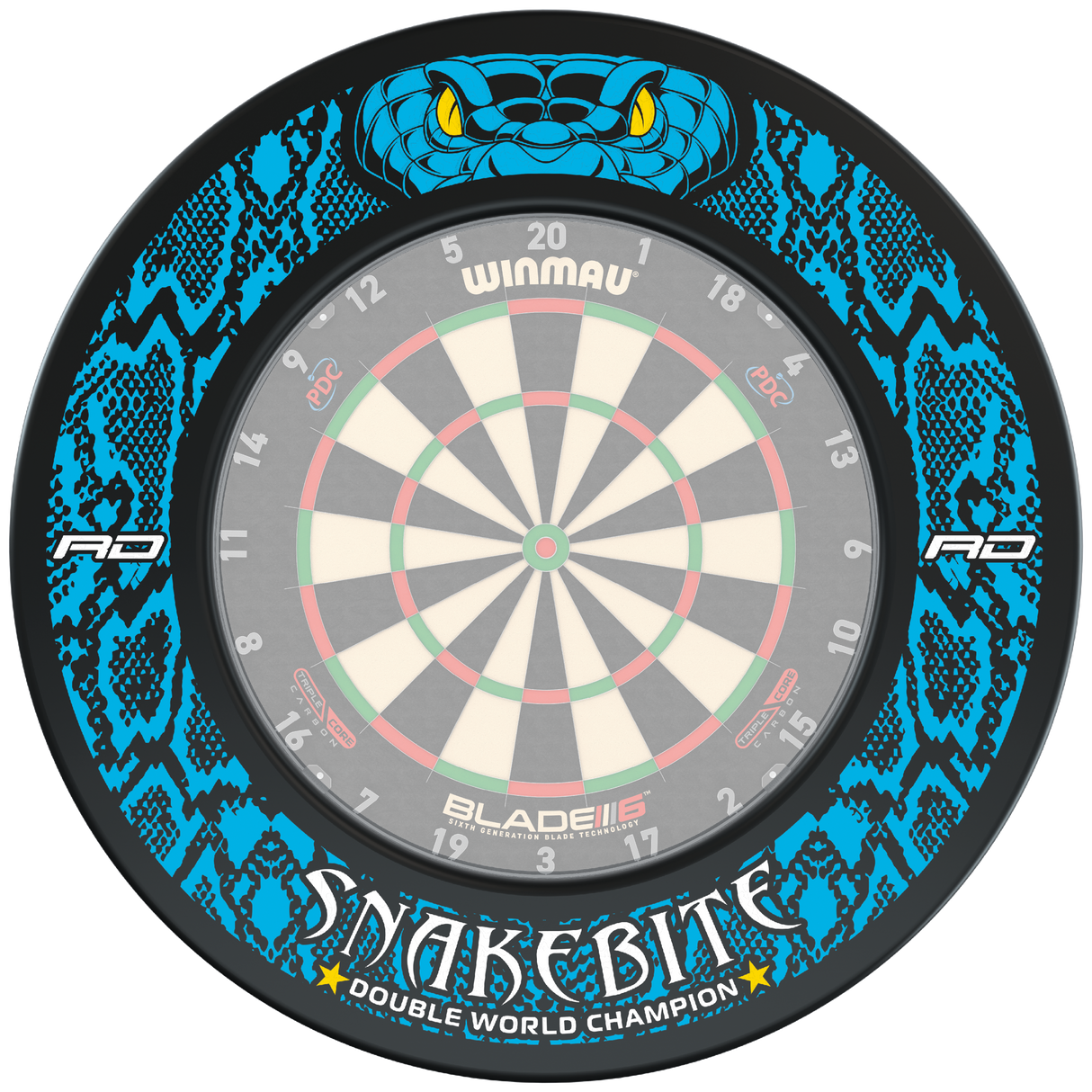 Peter Wright Snakebite Double World Champion Dartboard Surround