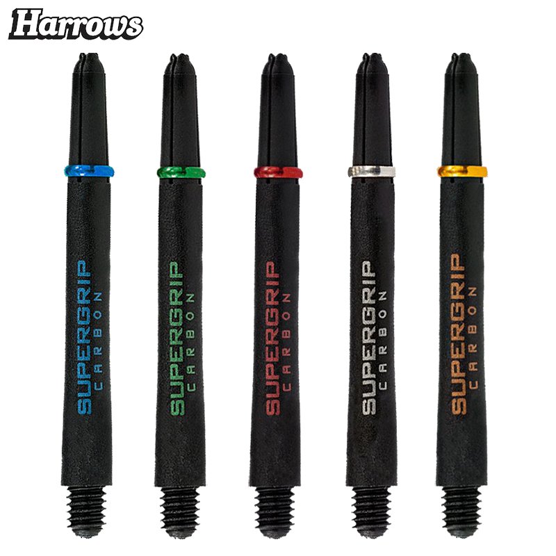 Harrows Supergrip Carbon Aste Per Freccette: 3 Pezzi, Colore Argento, Misura Media (Medium)