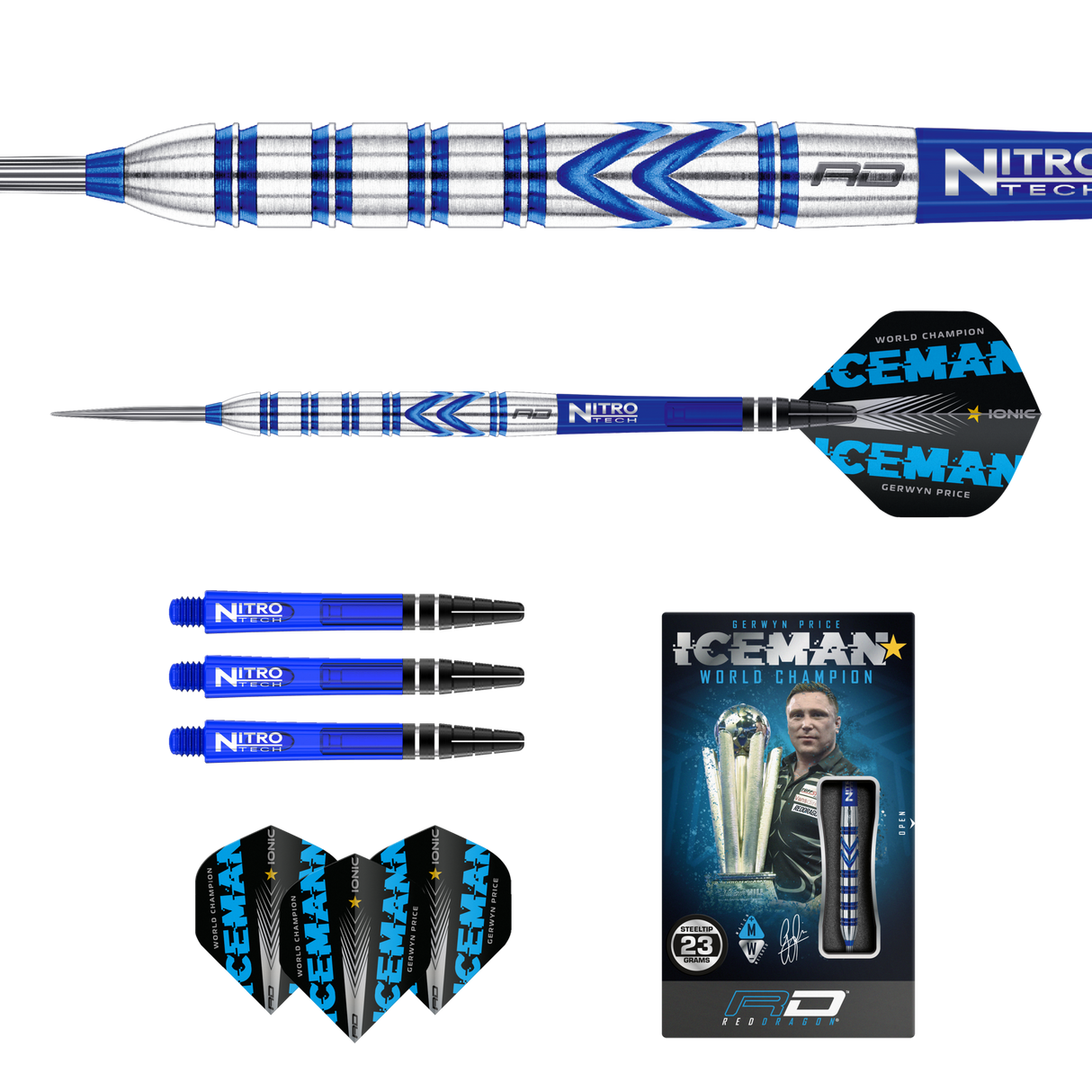 Red Dragon - Gerwyn Price- iceman- Steeldart Blue